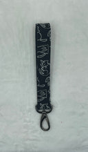 Load image into Gallery viewer, Black Cat Boho Wristlet Keychain/FOB holder