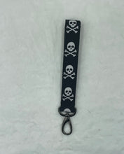 Load image into Gallery viewer, Skull & Crossbones Boho Wristlet Keychain/FOB Holder