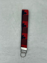 Load image into Gallery viewer, Canada Plaid Boho Wristlet Keychain/Key Fob Holder