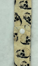 Load image into Gallery viewer, Beige Skulls Collar Cooler with snap closure