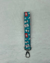 Load image into Gallery viewer, Blue Medical Boho Wristlet Keychain/FOB Holder