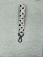 Load image into Gallery viewer, White Canadian Boho Wristlet Keychain/FOB holder (with lobster claw closure)