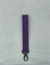 Load image into Gallery viewer, Purple Abstract Boho Wristlet Keychain/Fob Holder