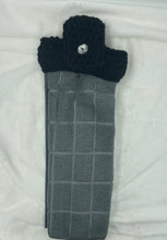 Load image into Gallery viewer, Grey and Black Hanging Hand towel