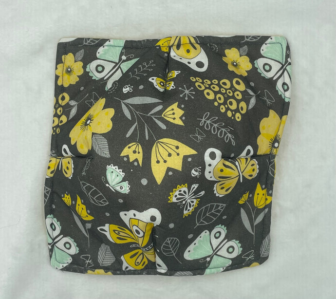 Yellow and Grey Butterfly Bowl Cozie