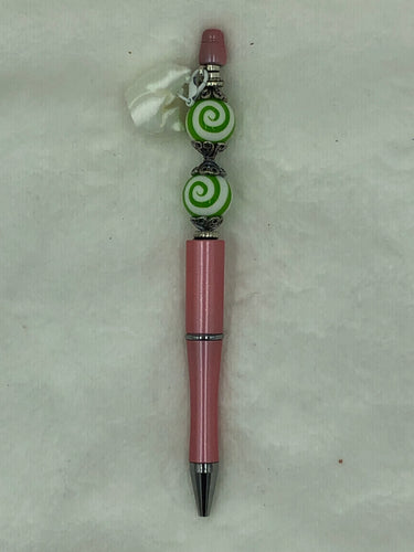 Peppermint Twist Boho Beaded pen