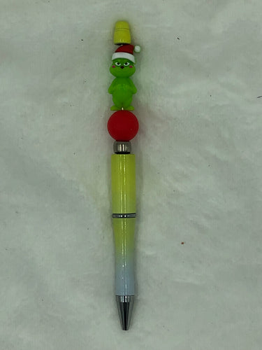“Mean Green & Festively Clean” Boho Beaded Pen