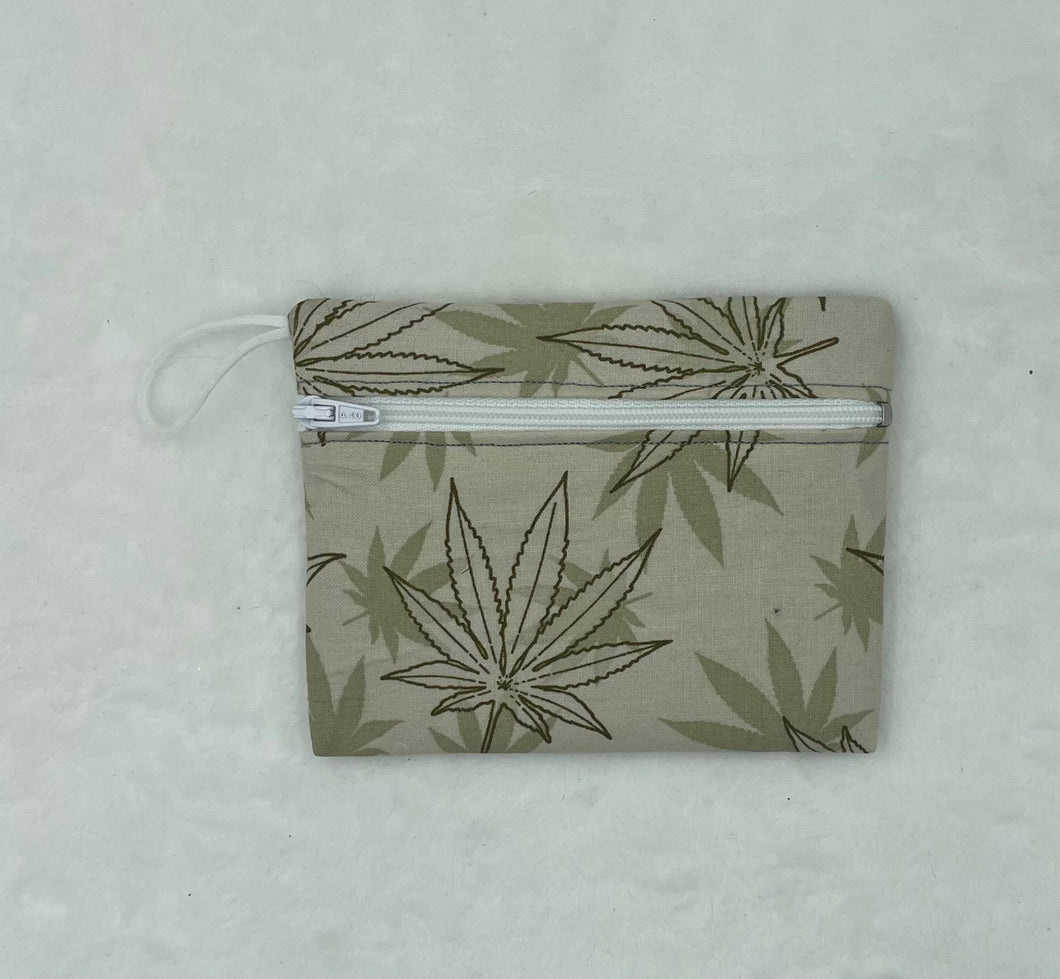 Beige Pot Leaf Boho Go Pouch