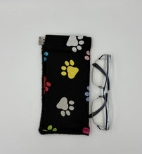 Load image into Gallery viewer, Large Paw Print Boho Glasses Case