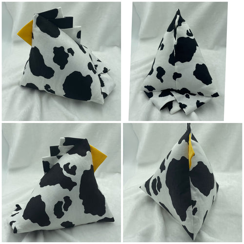 Large Cow print Emotional Support Chicken (weighted)