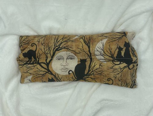 Black Cat and Moon small Boho Rice Bag