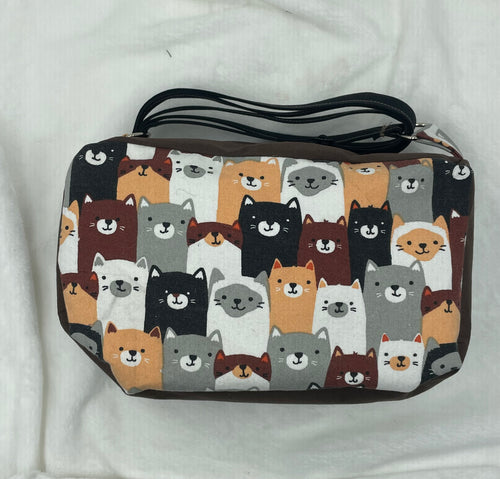 Brown Cats Boho Bitty Bag