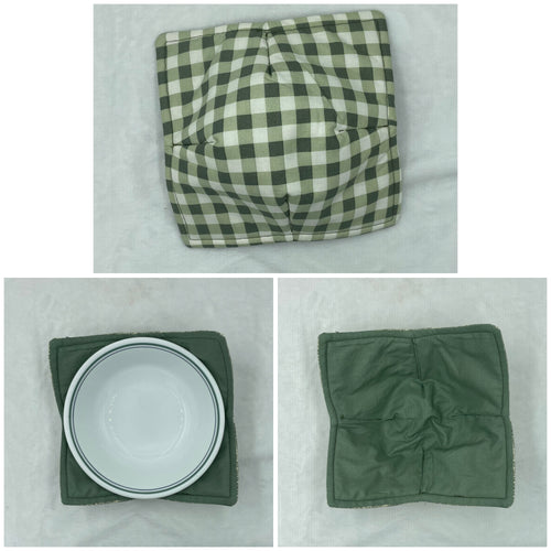 Sage Plaid Bowl Cozie