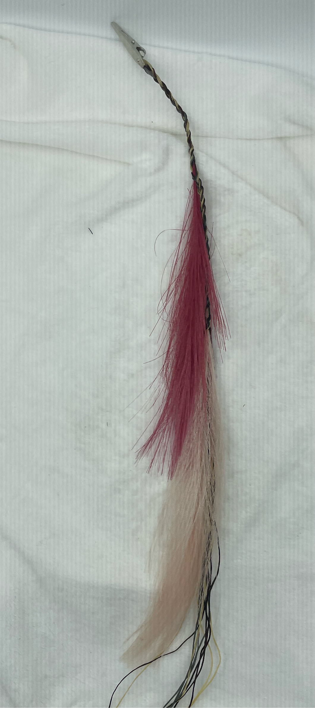 Red and Cream Fern Feather Bohemian Hair Clip