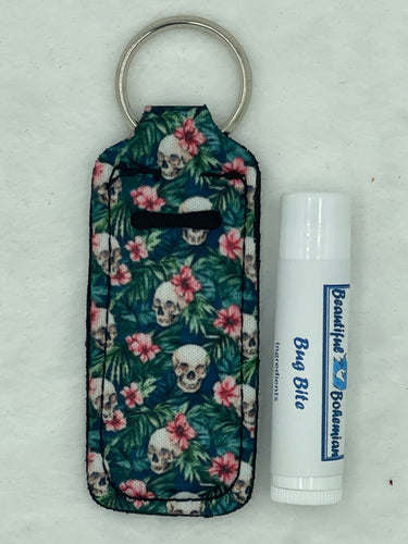 Bug Bite with Skulls and Pink Flower Holder