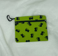 Load image into Gallery viewer, Green with Black Cats Boho Go Pouch