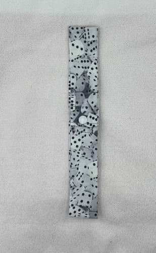 White Dice Collar Cooler with snap closure