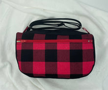 Load image into Gallery viewer, Buffalo Plaid Boho Bitty Bag with outside zipper pocket