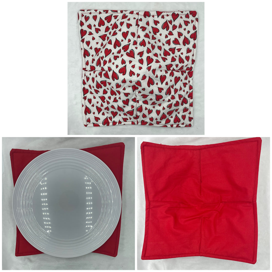 Red Hearts Plate Cozie