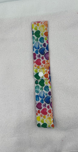 Rainbow hearts Collar Cooler with snap closure