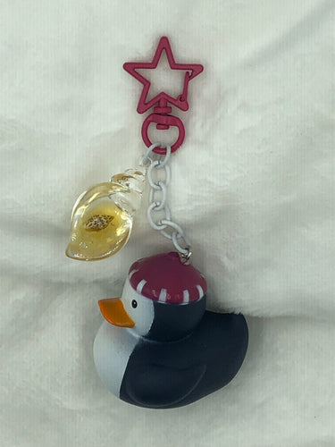 Raspberry Beret Boho Ducky Charm