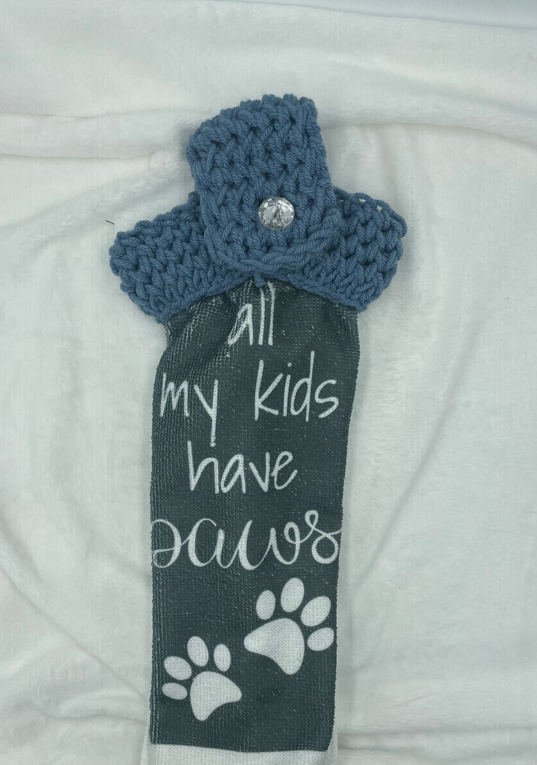 All my kids have paws hanging hand towel