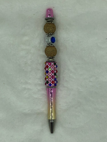 Golden Glow Boho Beaded Pen