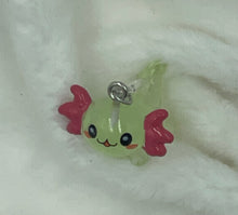 Load image into Gallery viewer, Axolotl glow in the dark Boho Charm (pink ears)
