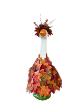 Load image into Gallery viewer, Large Autumn Leaves Porch Goose Outfit