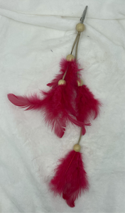 Red Feather Bohemian Hair Clip