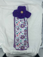 Load image into Gallery viewer, Purple flower Hanging Hand Towel