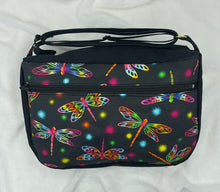 Load image into Gallery viewer, Rainbow Dragonfly Boho Bigger Bag with Front Zipper