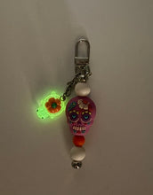 Load image into Gallery viewer, Sugar Skull charm with Glow in the dark Turtle