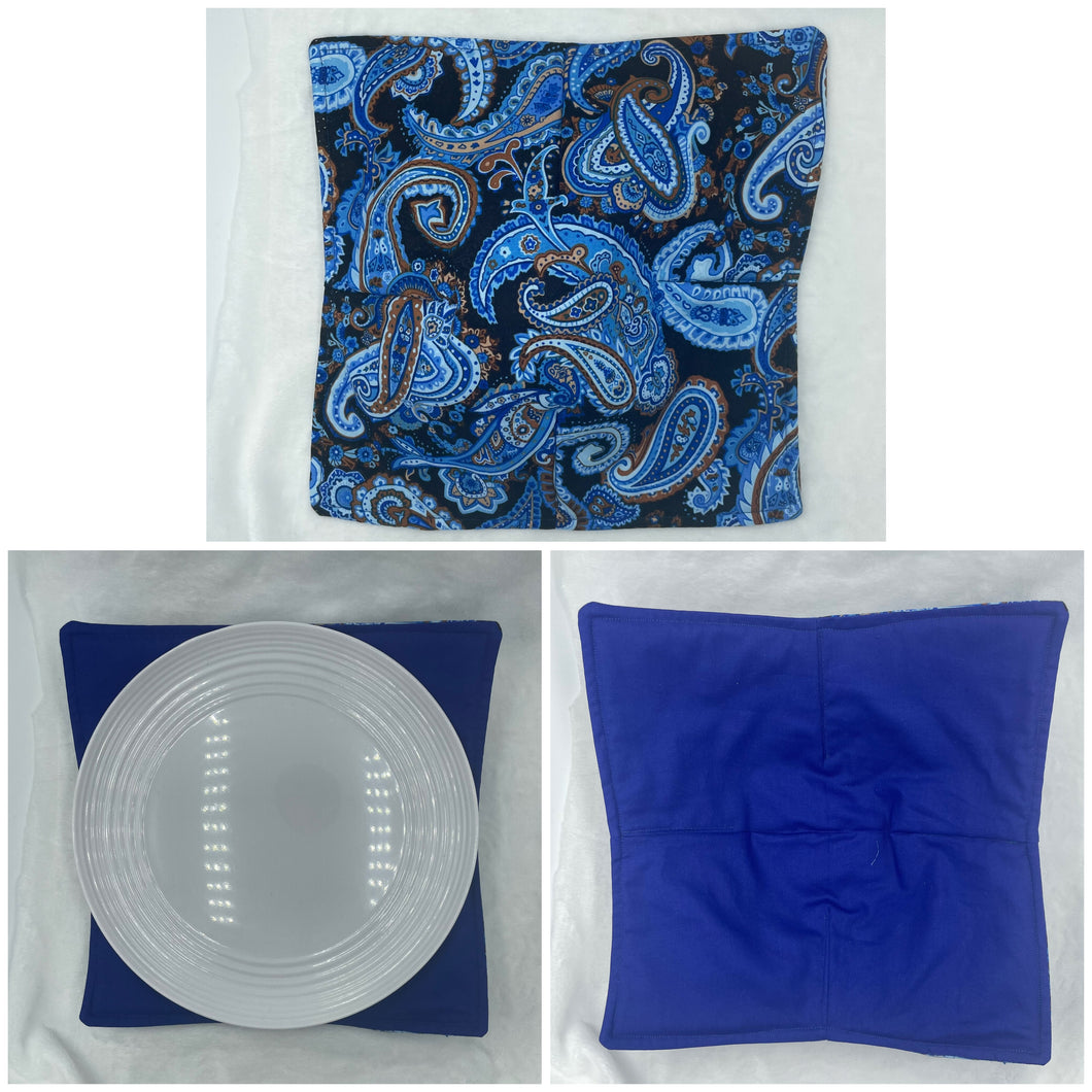 Blue Paisley Plate Cozie