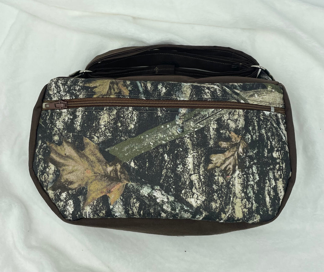 Woodland Boho Bitty Bag with outside zipper pocket