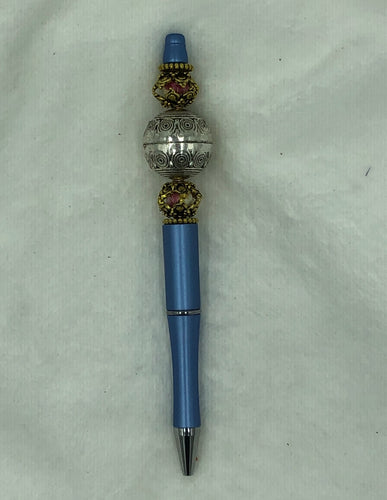 Royal Blue Elegance Beaded Pen