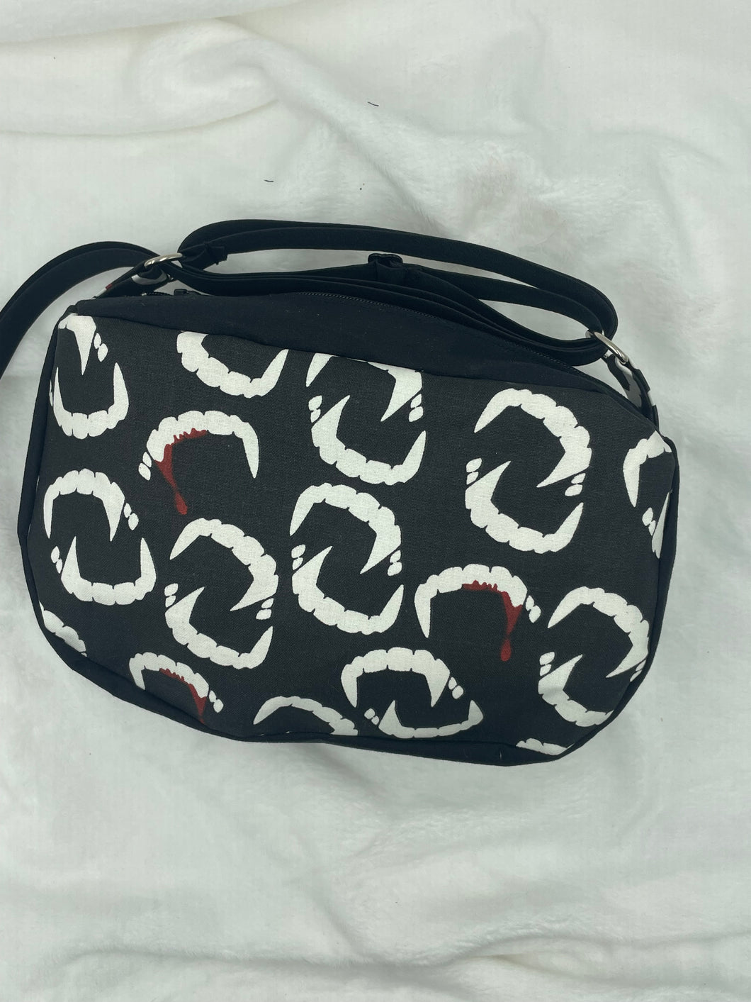 Vampire Teeth Boho Bitty Bag (glow in the dark)