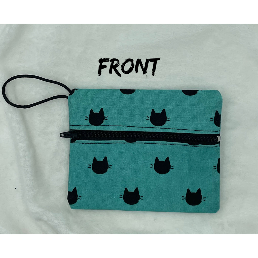 Teal Cats Boho Go Pouch