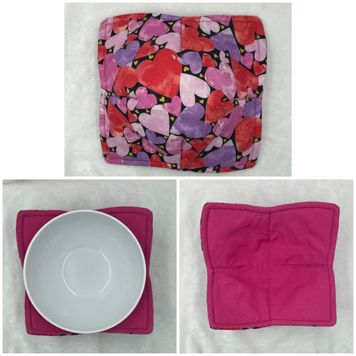 Coloured Heart Bowl Cozie