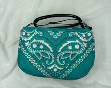 Load image into Gallery viewer, Teal Bandana Boho Bitty Bag