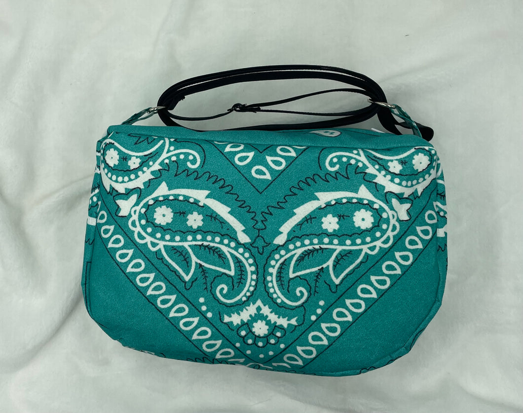 Teal Bandana Boho Bitty Bag