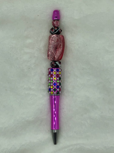 Pretty in Pink Boho Beaded Pen