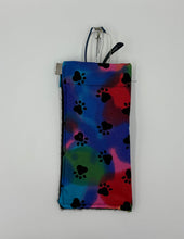 Load image into Gallery viewer, Rainbow Paw Print Boho Glasses Case
