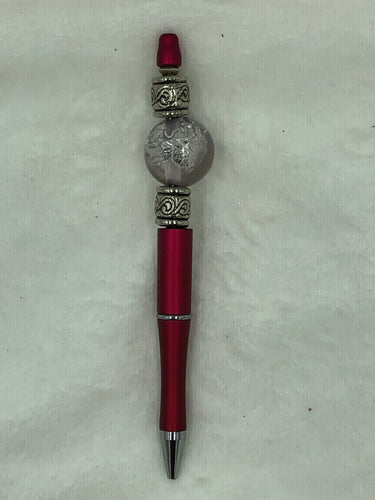 Ruby Frost Boho Beaded Pen