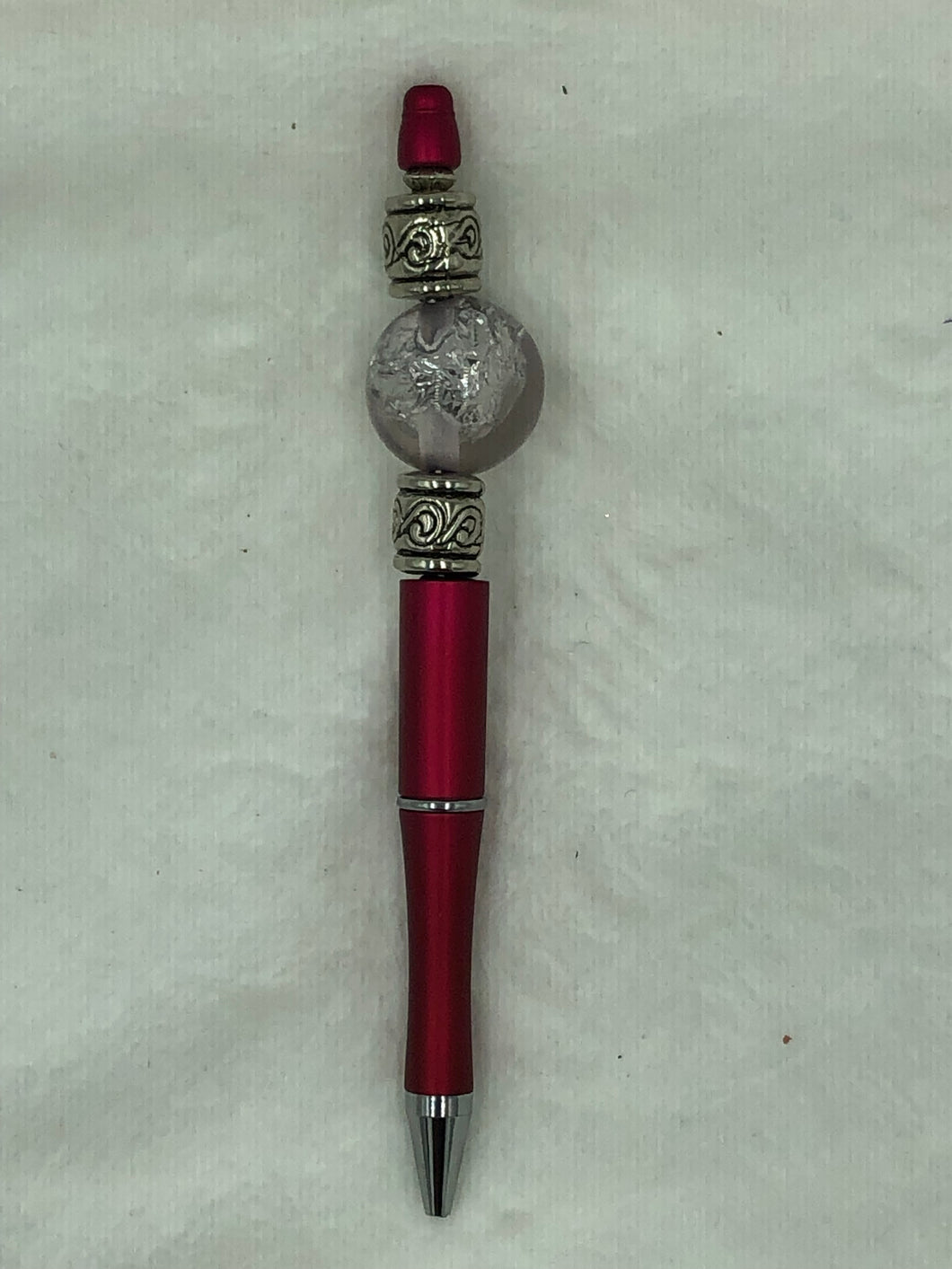 Ruby Frost Boho Beaded Pen