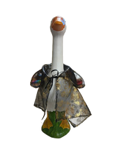 Load image into Gallery viewer, Gold Sugar Skulls Chiffon cape for your porch goose