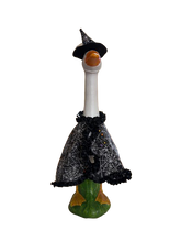 Load image into Gallery viewer, Black Witchy Cape and Hat porch goose outfit