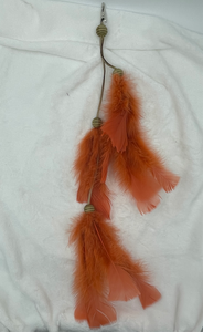 Dark Orange Feather Bohemian Hair Clip