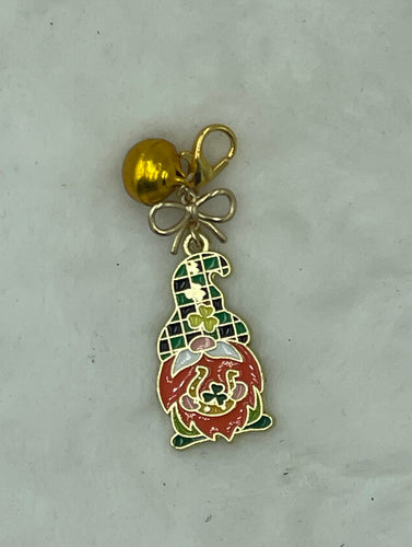 Orange Beard Shamrock Gnome Zipper Pull/Charm