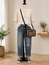 Load image into Gallery viewer, Danger Boho Bitty Bag with front zipper pocket (glow in the dark)